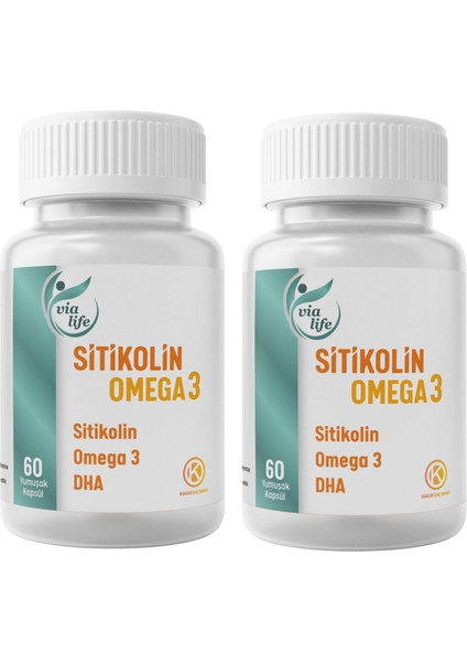 Sitikolin Omega-3 Dha Folik Asit 60 Kapsül - 2'li