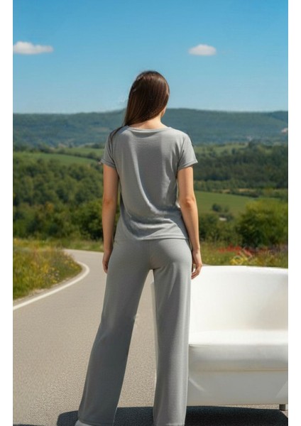 Kadın Fransız Kadife Beli Lastikli Cepli Bol Kesim Eşofman Altı modelleri