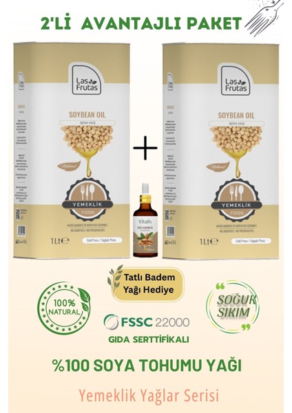 Yemeklik Soya Yağı 1 Litre 2'li