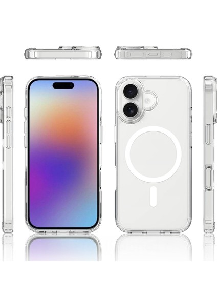 iPhone 17 Kılıf M-Safe Şarj Özellikli Şeffaf Sert Pc Sah Embos Kapak - Şeffaf fırsatları