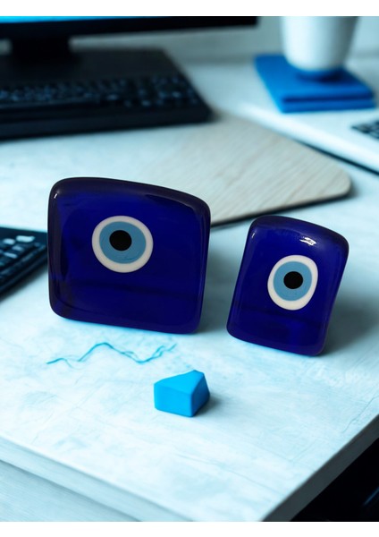 Modern Kare Nazar Boncuğu Seti 2'li – Ev & Ofis Dekoru - Pozitif Enerji ve Şık Objeler modelleri