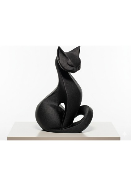 Zarif Kedi - Minimalist Heykel - 11 cm - 3D Baskı