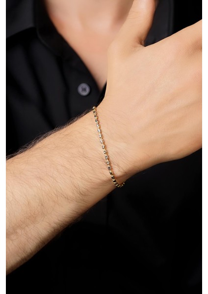 14 Ayar Altın Albert Erkek Bileklik modelleri