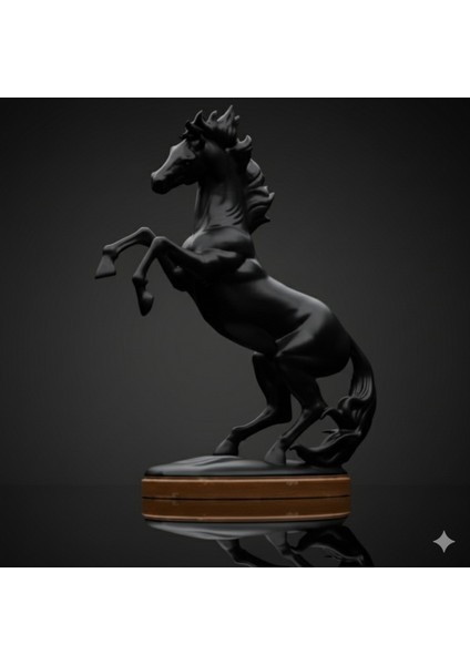 Ateşli Rüzgar | Şahlanan At Heykeli - 21 cm Özel 3D Baskı Sanatı (Pla)