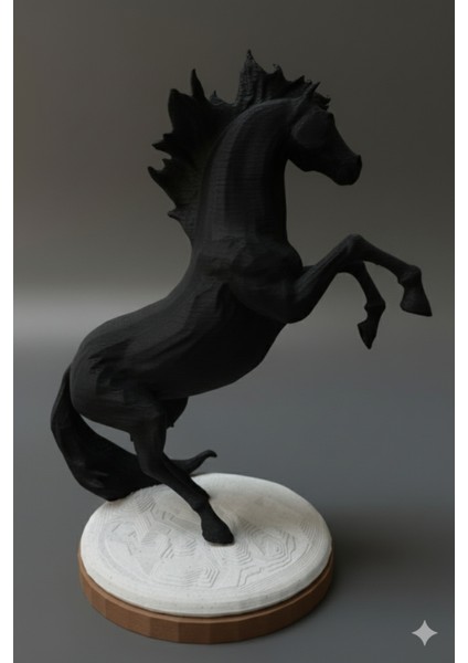 Ateşli Rüzgar | Şahlanan At Heykeli - 21 cm Özel 3D Baskı Sanatı (Pla) modelleri