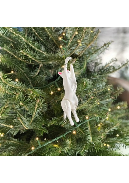 3D Baskı Kedi Yılbaşı Ağacı Süsü – Pla Malzeme Dekoratif Obje (16 Cm)