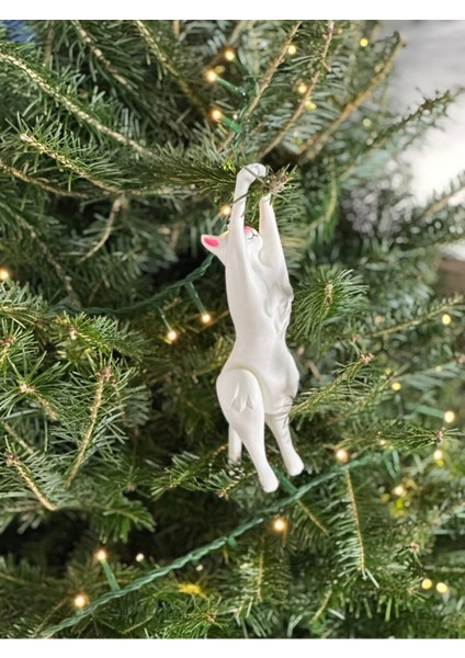 3D Baskı Kedi Yılbaşı Ağacı Süsü – Pla Malzeme Dekoratif Obje (16 Cm) fiyatları