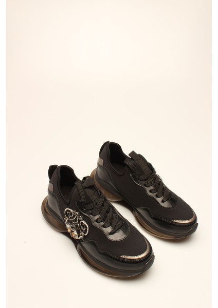 Idil Es Siyah Taşlı Streç Kadın Spor