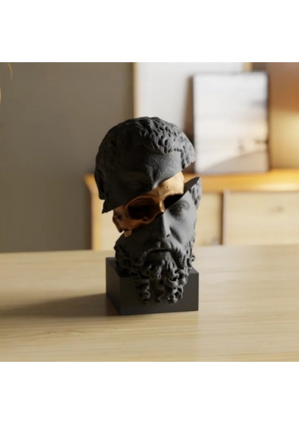 Sokrates Felsefe Büstü - Kafatası Efektli Dekoratif Heykel (3d Baskı, 30 Cm) fırsatları