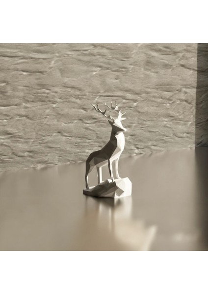 Geometrik Geyik Figür Seti – 2'li | 20 cm | 3D Yazıcı Baskı | Pla Malzeme fiyatları