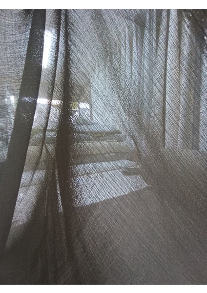 Kalın Dokulu Keten Tül Perde - Açık Kahve - 1x2,5 Pile - KTN636