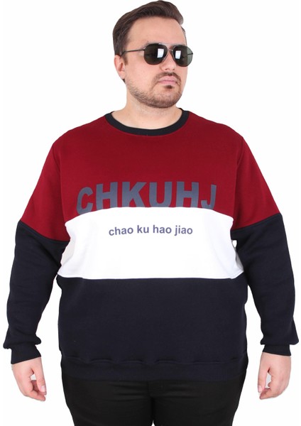 Mocgrande Büyük Beden Bisiklet Yaka 3ip Sweat Chao Ku 25721 Murdum