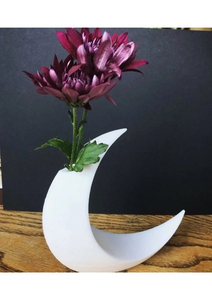 Ay Şeklinde Vazo 3D Yazıcı ile Üretilmiş 21 cm fiyatları