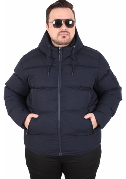 Mocgrande Erkek Büyük Beden Kapüşonlu Mont Lusso 2505 Lacıvert