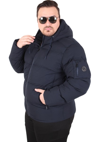 Mocgrande Erkek Büyük Beden Kapüşonlu Mont Lusso 2505 Lacıvert fiyatları