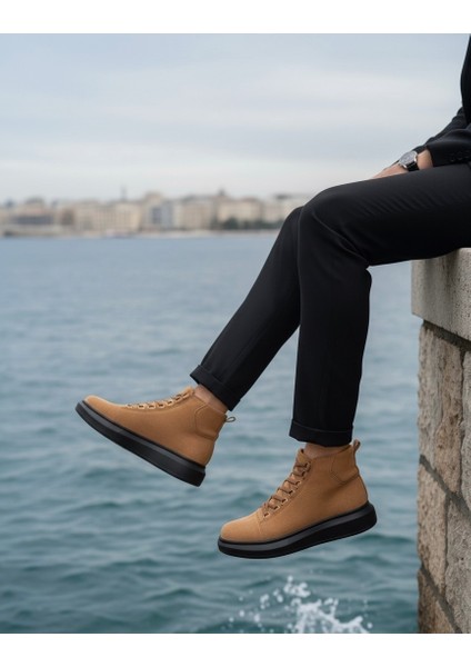 Bağcıklı Erkek Sneaker Bot Taba Süet (Siyah Taban) modelleri