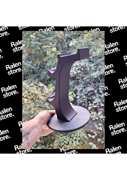 Ps5 Gamepad Dualsense 2'li + Kulaklık Stand Siyah Renk | 23CM ( Yüksek Kalite 3D Baskı Pla )