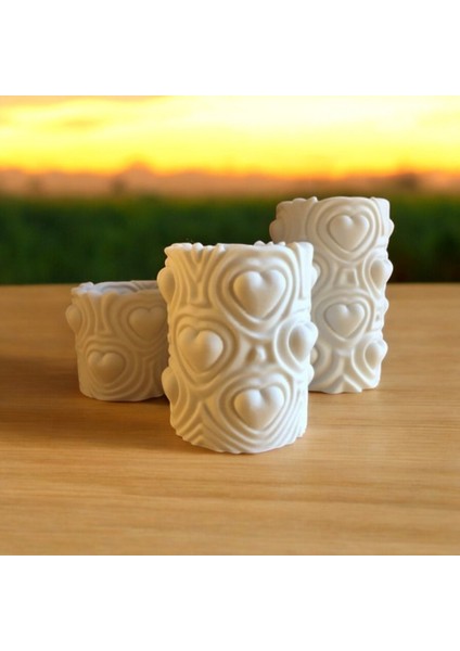 Aşk Ağacı Kalpli 3'lü Dekoratif Organizer Seti - 3D Baskı Pla fiyatları