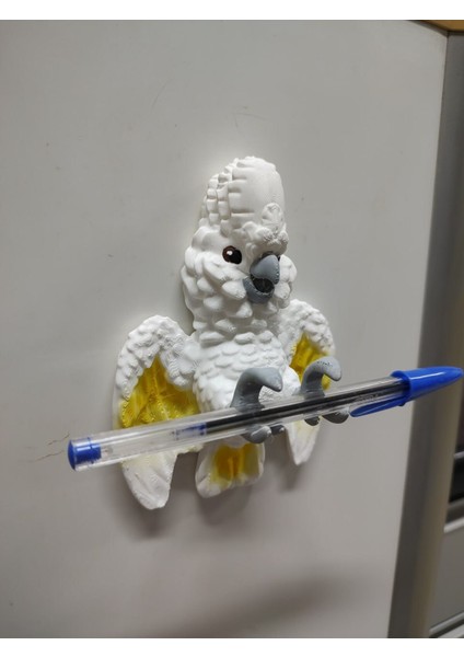 Kuş Figürü Kalem Tutucu Magnet (Pla Malzeme) 12 cm 3D Yazıcı