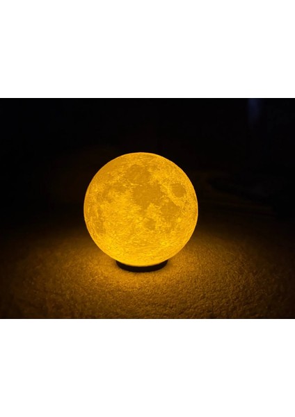 Ay Figürü 15CM LED Işıklı Dekoratif Hediyelik Gece Lambası Masa Lambası Dekor