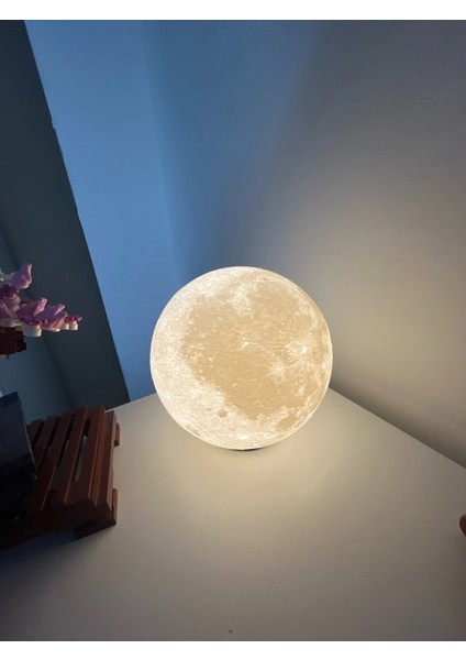 Ay Figürü 15CM LED Işıklı Dekoratif Hediyelik Gece Lambası Masa Lambası Dekor modelleri