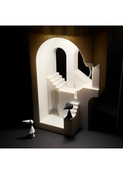 Sihirli Merdiven Book Nook & Gece Lambası - Pla Dekor 23 cm 3D Yazıcı ile Üretilmiş modelleri