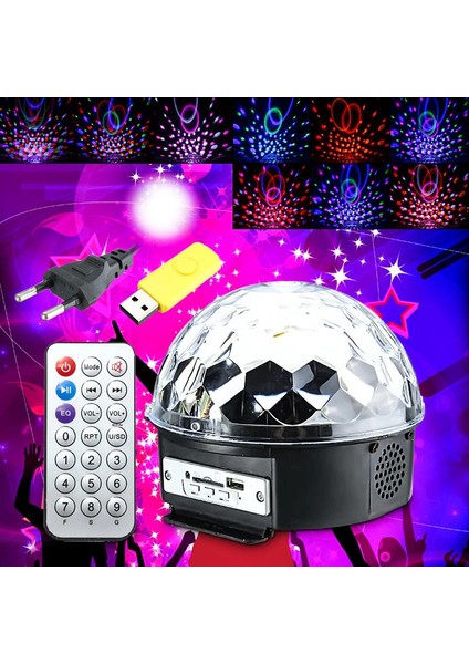 Küre Disko Topu Müzik Çalar Renkli Lazer Işıklı Bluetooth (5148) indirimleri