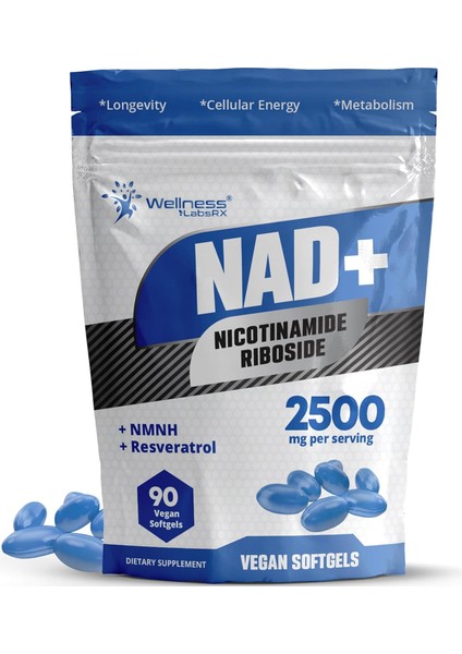 Wellness Labs Liposomal Nad+ Nicotinamide Riboside Resveratrol Nmnh Niacin Copper 90 Softgels