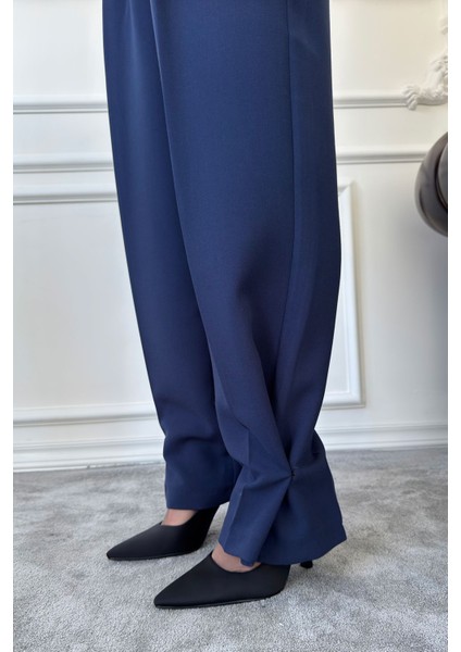 Düğme Detay Blazer Marka Takım- Lacivert