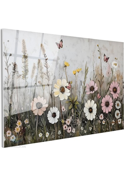 Cam Yatay Duvar Tablosu Cam Cicek BAHCESI11 Ev Ofis Salon Modern Duvar Tablosu fiyatları