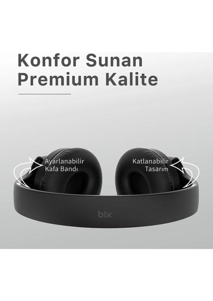 Bix Bh2-Bk Siyah Soundcraft Bh2 Katlanabilir Kulaküstü Kablosuz Kulaklık fırsatları