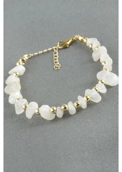 Pembe Kuvars Kırık Doğaltaş Bileklik