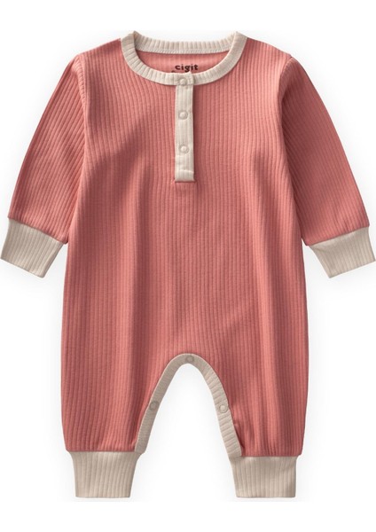 Biye Detaylı Tulum 0-2 Yaş Yavruağzı