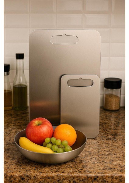 Paslanmaz Çelik Üst Kalite 24X34-15X24 cm Kesme Tahtası Mutfak Kullanım fiyatları