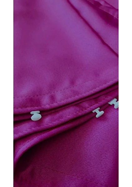 Mor Kornişli Blackout Karartma Saten Perde Enxboy modelleri