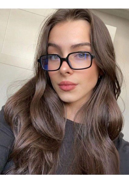 Square Siyah Dikdörtgen Trend Miux Ekran Gözlük Unisex 2025 Sezon