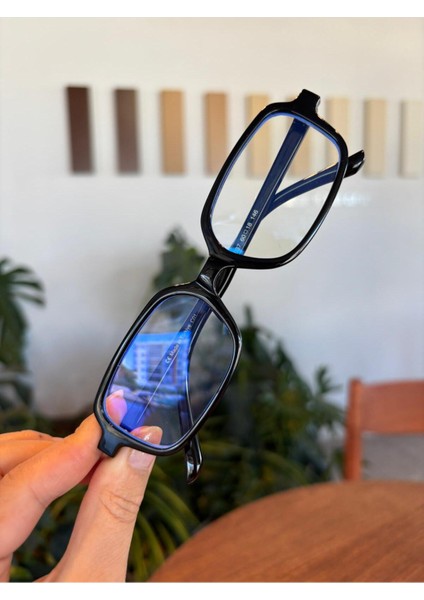 Square Siyah Dikdörtgen Trend Miux Ekran Gözlük Unisex 2025 Sezon modelleri