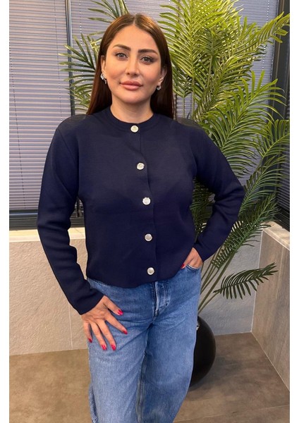 Lacivert Gümüş Düğmeli Hırka fiyatları