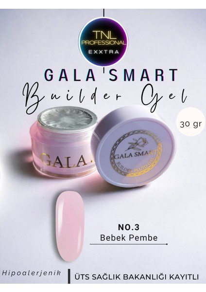Builder Jel Protez Tırnak Jeli Gel No: 03 30 gr Jel Tırnak Uzatma Şablon Jel Güçlendirme