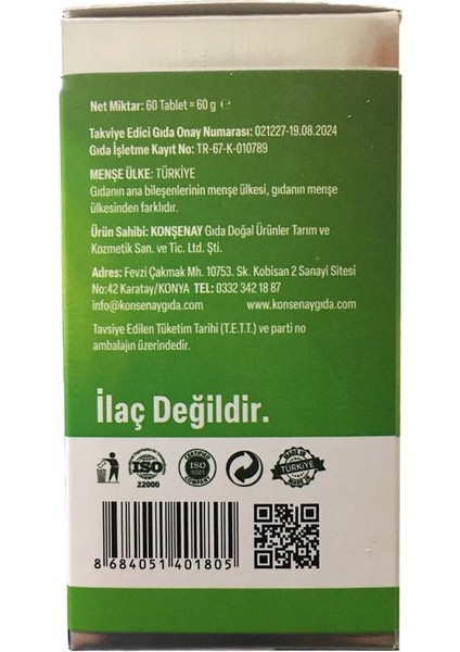 Ginkgo Biloba ve B12 Içeren Takviye 1100 Mg 60 Tablet