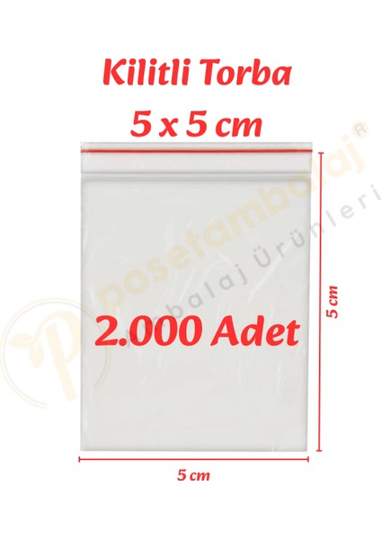 5x5 Cm. Kilitli Torba (2.000 Adet)
