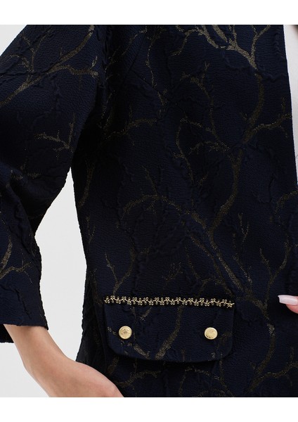 Kadın Jakar Desenli Truvakor Kol Yuvarlak Yaka Ceket indirimleri