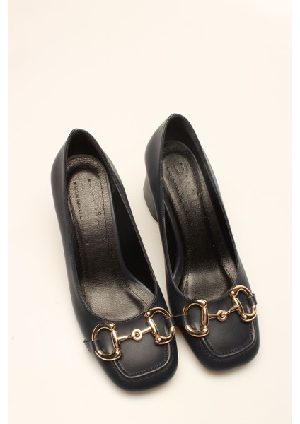 Idil Lacivert Cilt Tokalı Kadın Topuklu modelleri