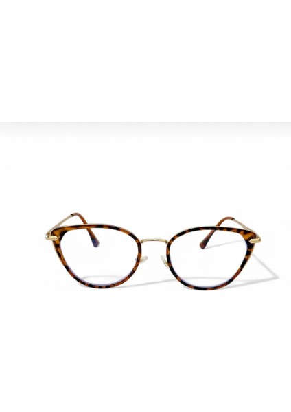 Hermes Gold Metal Leopar Desenli Cat Eye Mavi Işık Korumalı Gözlük modelleri