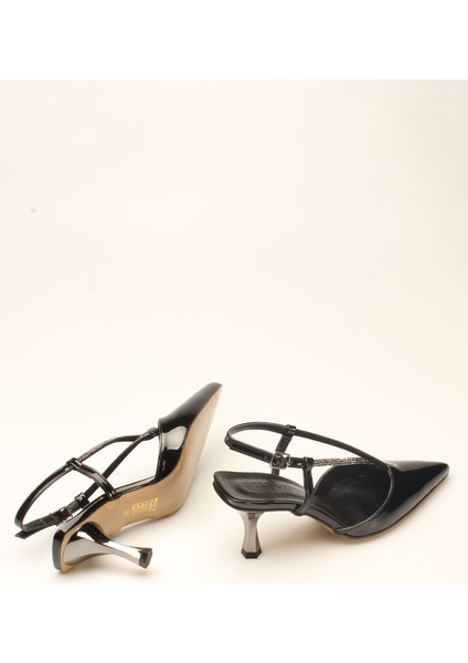 Idil Siyah Rugan Taşlı Kadın Topuklu fırsatları