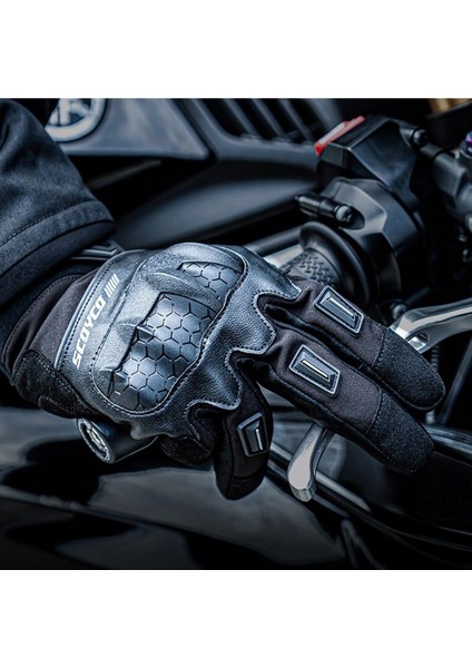 Motosiklet Kışlık Eldiven Waterproof Oxford ve Deri Kumaş Premium Motor Korumalı Eldiveni Black fiyatları