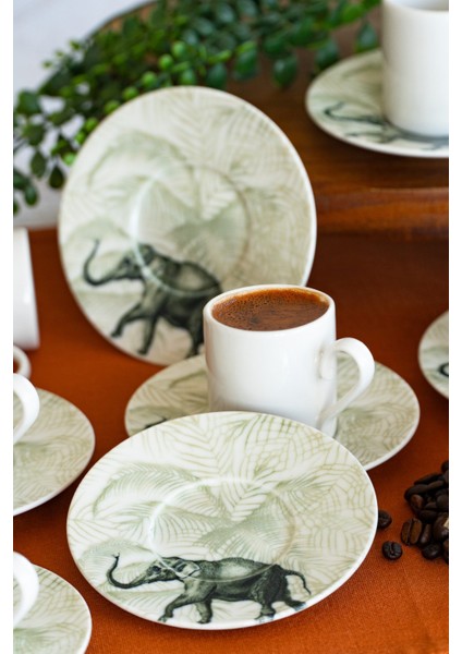 Fil 4 Parça 2 Kişilik Porselen Kahve Fincan Takımı