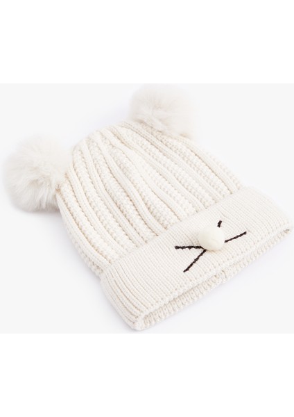 Ponpon Detaylı Kedi Figürlü Triko Bere fiyatları