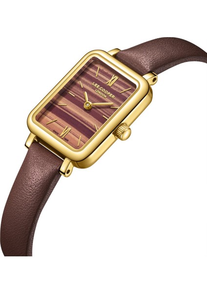 LC08208.142 Dikdörtgen Kadranlı Deri Kordon Metal Kasa 3 Atm Suya Dayanıklı Kahverengi Renk Kadın Kol Saati fiyatları