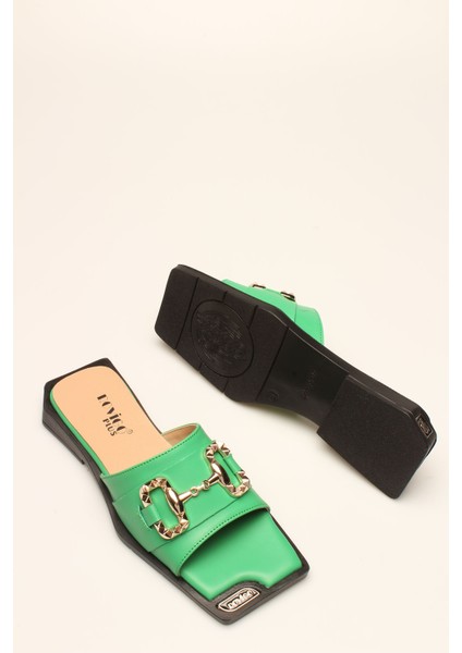 Idil Yeşil Cilt Tokalı Kadın Terlik fırsatları